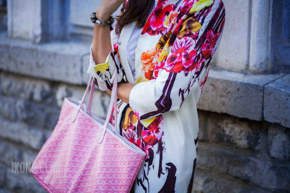 Street fashion | MFW | Goyard rose tote