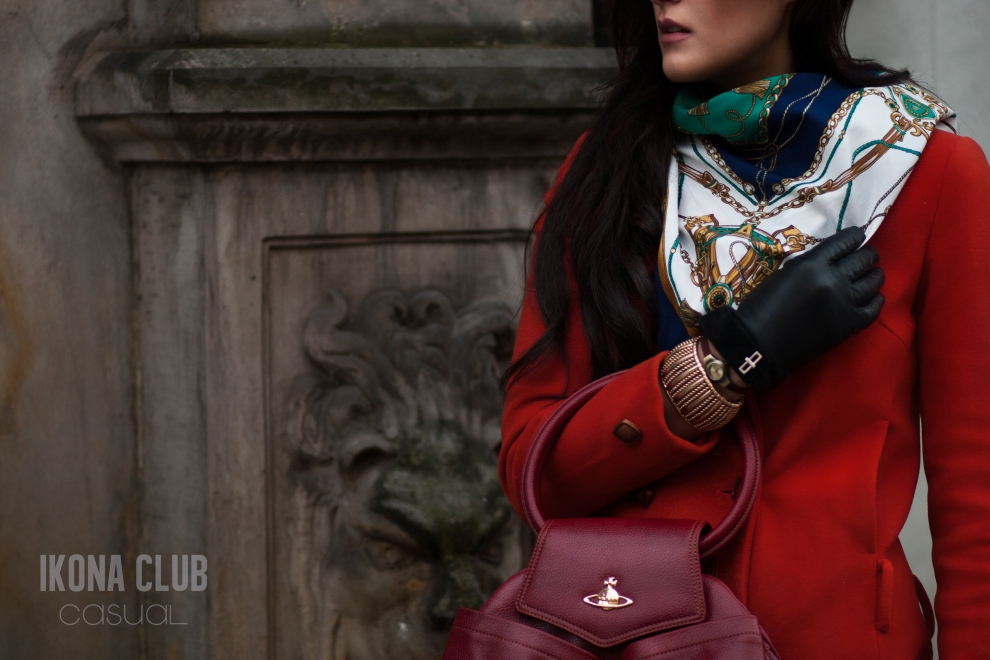Street fashion photo | Red bag Vivienne Westwood